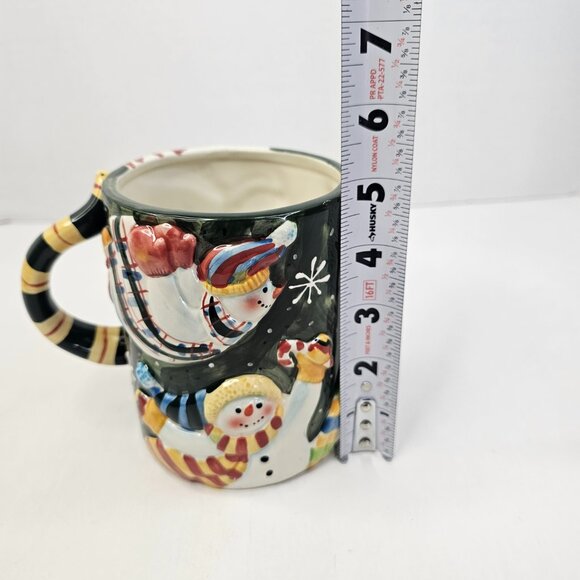 Certified International 3D Snowmen Mug Winter Susan Winget Ceramic Coffee Cup - Picture 8 of 9